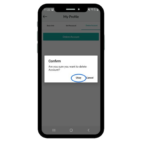 Delete Account Screen Three